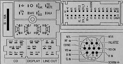Ford Radio Navigation System BP1422 pinout diagram @ pinoutguide.com