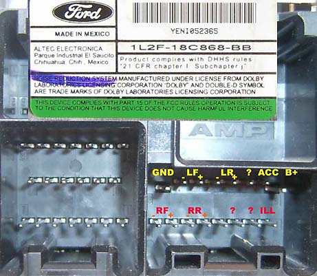 Ford 1L2F-18C868-BB pinout diagram @ pinoutguide.com 2002 ford mustang stereo wiring harness 