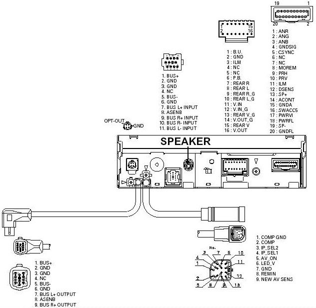 Pioneer AVX-P7300 pinout diagram @ pinoutguide.com keh 2600 speaker wiring diagram 