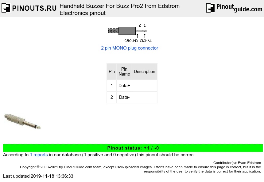 Handheld Buzzer For Buzz Pro2 from Edstrom Electronics diagram