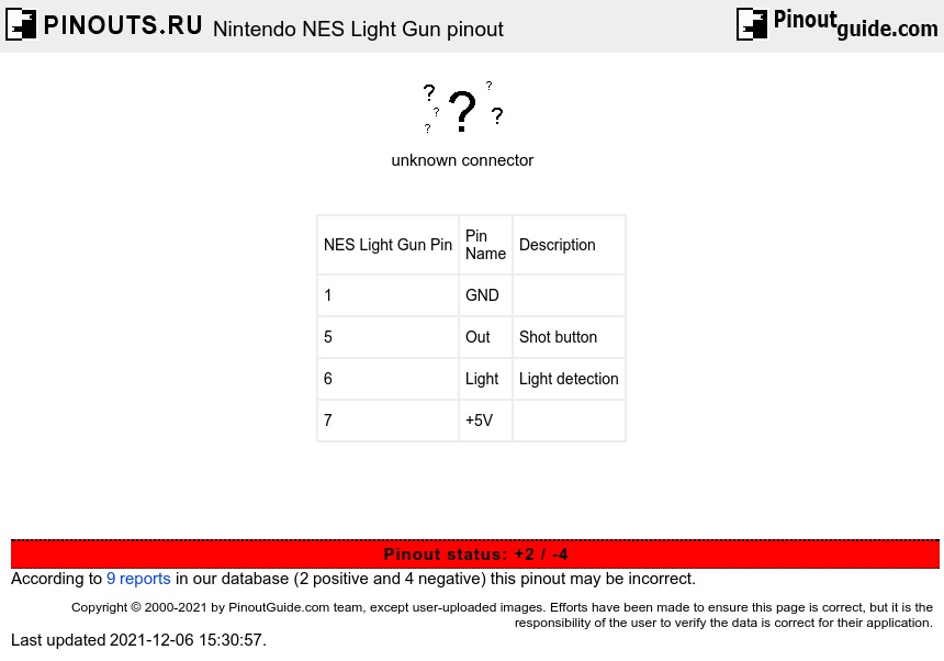 Nintendo NES Light Gun diagram