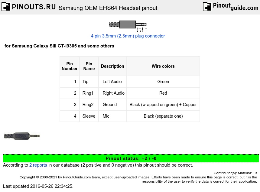 Samsung Oem Ehs64 Headset Pinout Diagram Pinoutguide Com